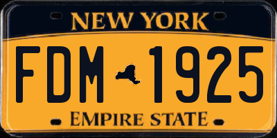 NY license plate FDM1925