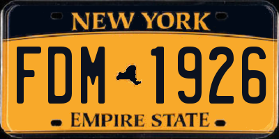 NY license plate FDM1926