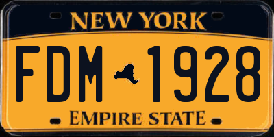 NY license plate FDM1928