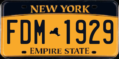 NY license plate FDM1929