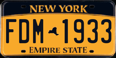 NY license plate FDM1933
