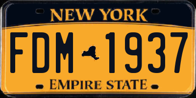 NY license plate FDM1937