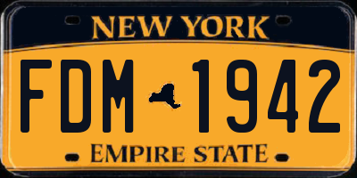 NY license plate FDM1942