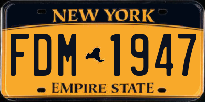 NY license plate FDM1947