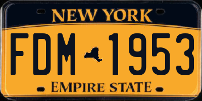 NY license plate FDM1953