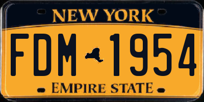 NY license plate FDM1954