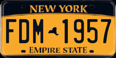 NY license plate FDM1957