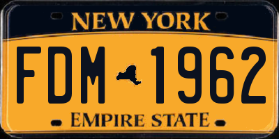 NY license plate FDM1962