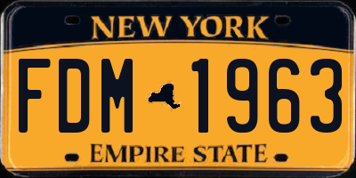 NY license plate FDM1963