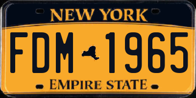 NY license plate FDM1965