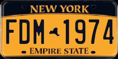 NY license plate FDM1974