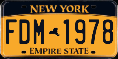 NY license plate FDM1978