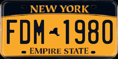 NY license plate FDM1980
