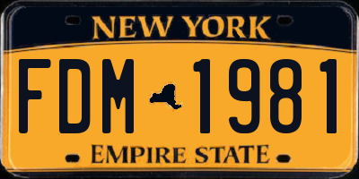 NY license plate FDM1981