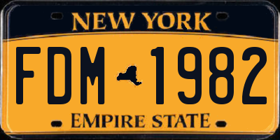 NY license plate FDM1982