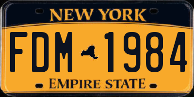 NY license plate FDM1984