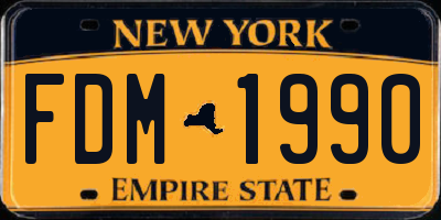 NY license plate FDM1990