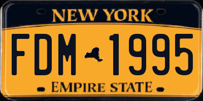 NY license plate FDM1995