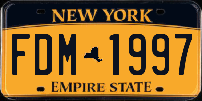 NY license plate FDM1997