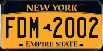 NY license plate FDM2002