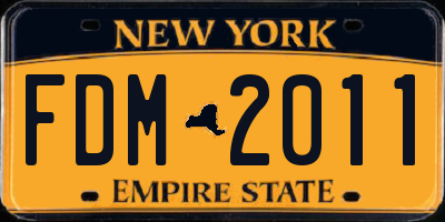 NY license plate FDM2011