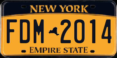 NY license plate FDM2014
