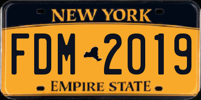 NY license plate FDM2019