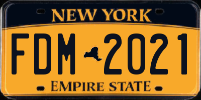 NY license plate FDM2021