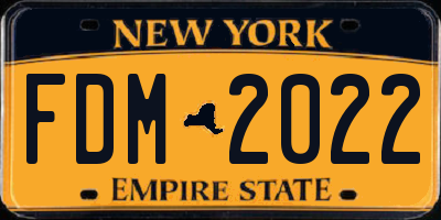 NY license plate FDM2022