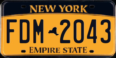 NY license plate FDM2043