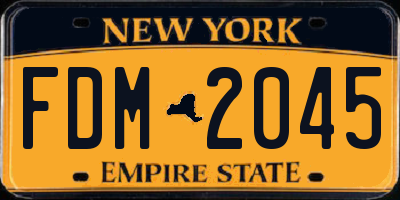 NY license plate FDM2045