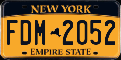 NY license plate FDM2052