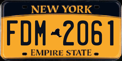 NY license plate FDM2061