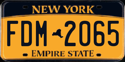NY license plate FDM2065