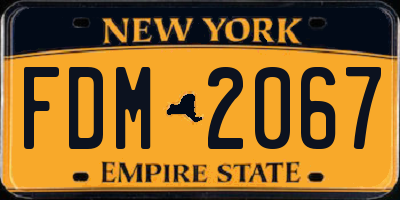 NY license plate FDM2067