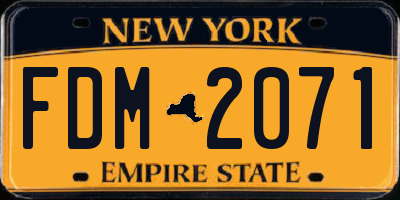 NY license plate FDM2071
