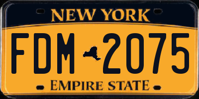 NY license plate FDM2075