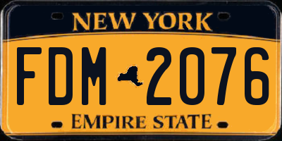 NY license plate FDM2076