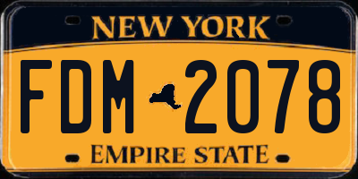 NY license plate FDM2078