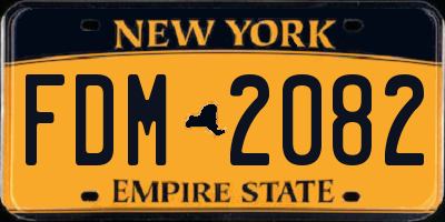 NY license plate FDM2082