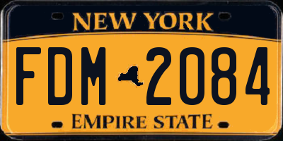 NY license plate FDM2084