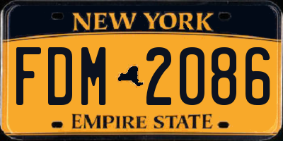 NY license plate FDM2086