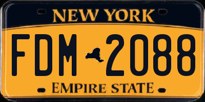 NY license plate FDM2088