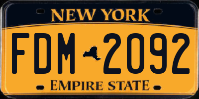 NY license plate FDM2092