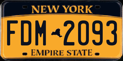 NY license plate FDM2093