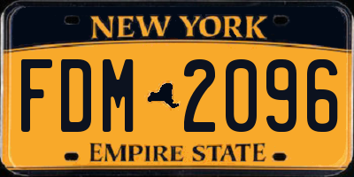 NY license plate FDM2096