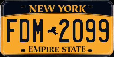 NY license plate FDM2099