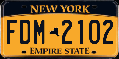 NY license plate FDM2102