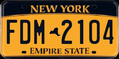NY license plate FDM2104