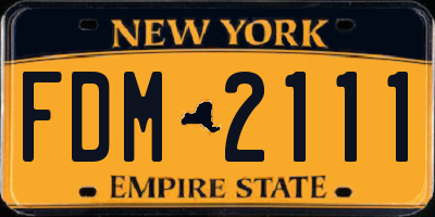 NY license plate FDM2111
